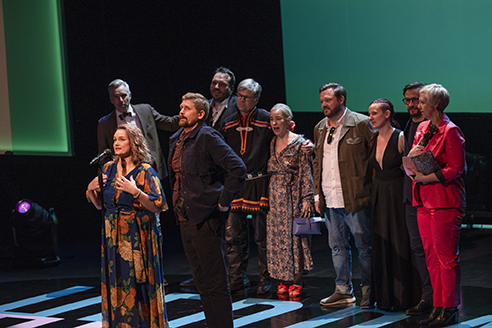 Heddaprisen 2022 rets Hedda Utvik Senior Kristine Myhre Tunheim og Alexander Rindestu Foto Skjalg Vold 105